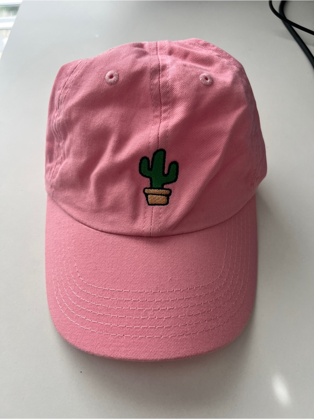 Pink Cactus Embroidered Baseball Cap